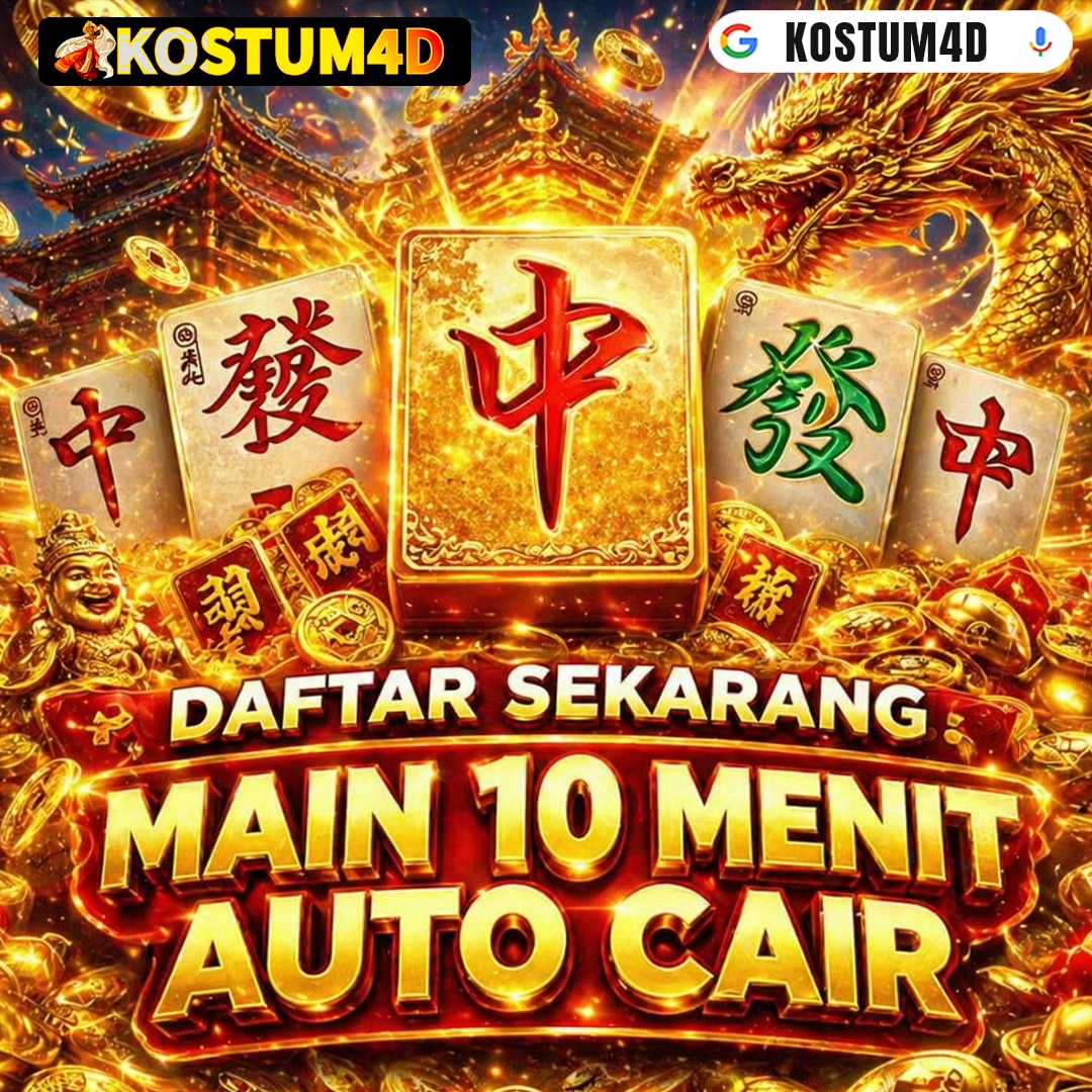 Ilustrasi promosi KOSTUM4D bertema emas dan naga
